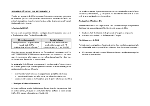 tècniques DNA recombinant II
