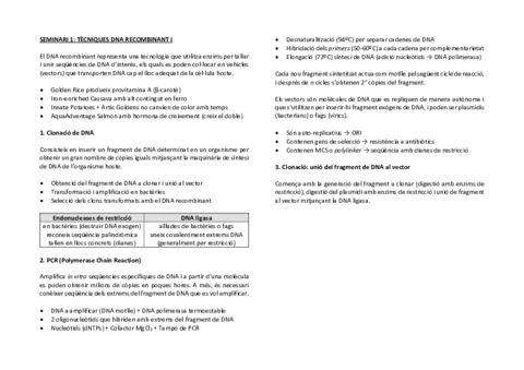 tècniques DNA recombinant I