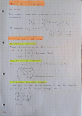 Matrices para Evau