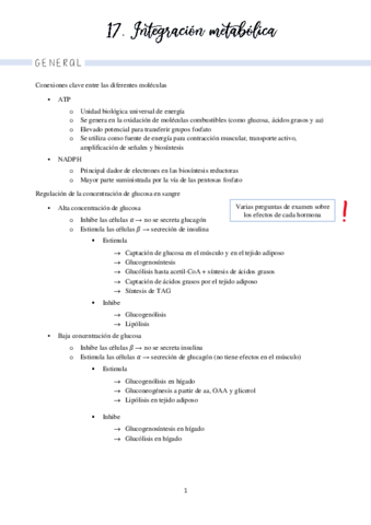 Tema 17 integración metabólica