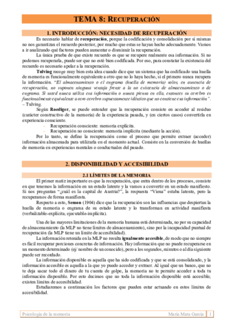 TEMA 8. Recuperación