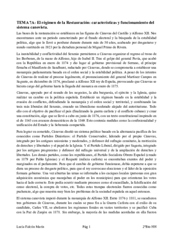 Desarrollo-Restauración Borbónica