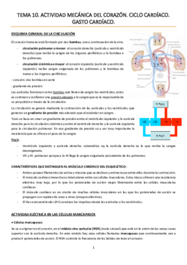TEMA 10. Actividad mecánica del corazón. Ciclo cardíaco. Gasto cardíaco..pdf