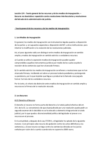 Tema 15. Teoría general de los recursos y de los medios de impugnación.pdf