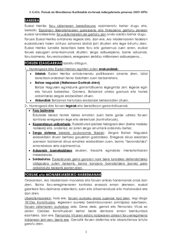 3. Gaia Karlistadak eta foruak 