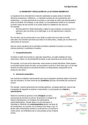 8-9. Inhibición y regulación enzimática.