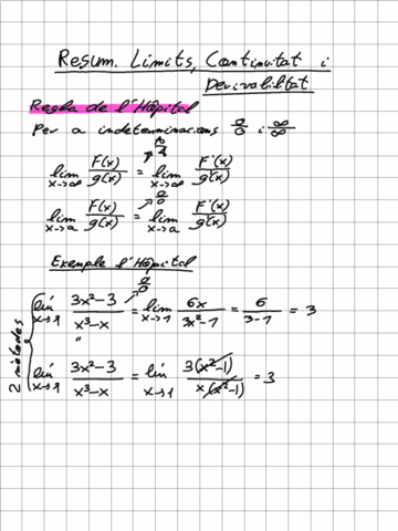 Limits i Continuitat i Derivabilitat 