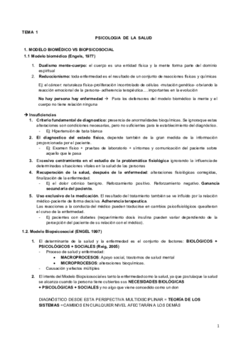 Tema 1. Psicología de la salud