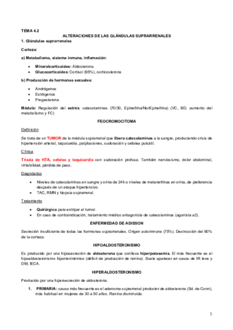 4.2 Alteración de las glándulas supra