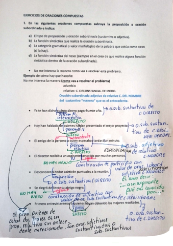 Corrección ej. Oraciones Compuestas 2