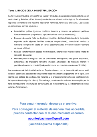 A7. Inicios de la Industrialización