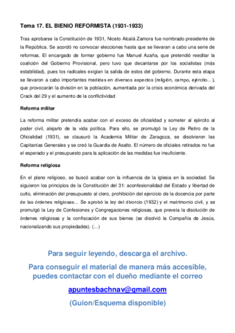 B17. Bienio reformista