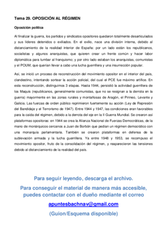 B29. Oposición al régimen 