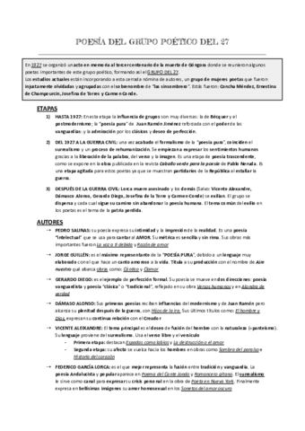 POESIA DEL GRUPO POETICO DEL 27