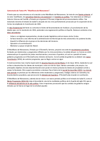Comentario. Manifiesto de Manzanares