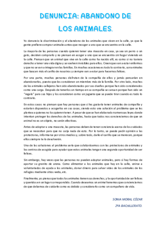 DENUNCIA-ABANDONO-DE-LOS-ANIMALES-SONIA-MORAL-COZAR-2A-BACHILLERATO.pdf