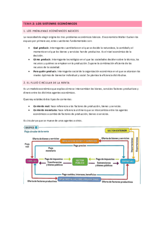 Resumen Tema 2 - Sistemas económicos