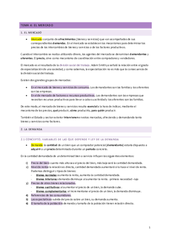 Resumen tema 4 - Mercado