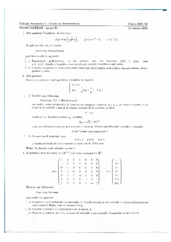 EXÁMENES PARCIALES Y MATLAB