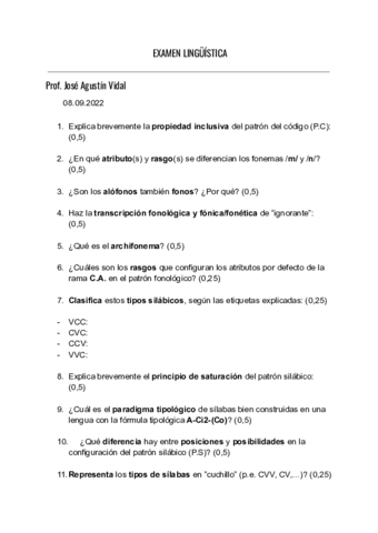 EXAMEN LINGÜÍSTICA sept 2022 (Vidal).EXAMEN LINGÜISTICA sept 2022 (VIDAL)