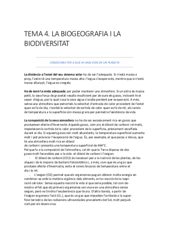 LA BIOGEOGRAFÍA I BIODIVERSITAT