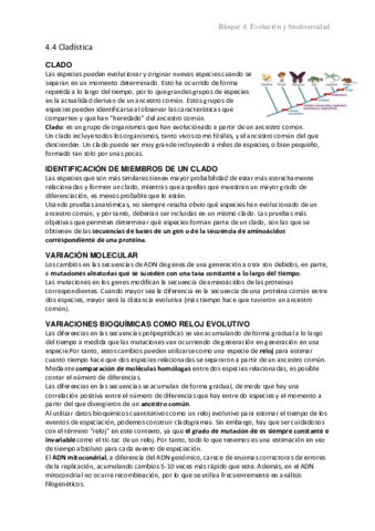 4.4 Cladística