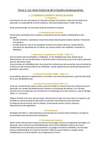 Tema 0. Las raíces históricas España