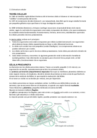 2.1 Estructura celular