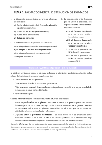 TEMA 3 - Distribución de fármacos