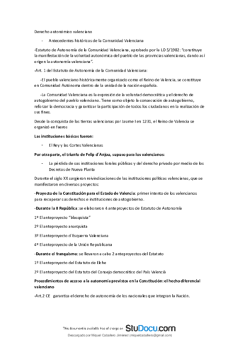 Apuntes COMPLETOS Derecho Autonómico Valenciano.pdf