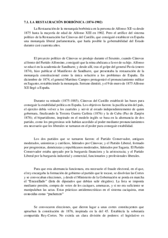 7.1 Restauración Borbónica