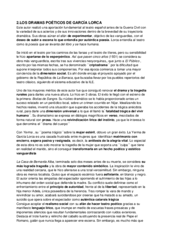 TEATRO Lorca(dramas poéticos)