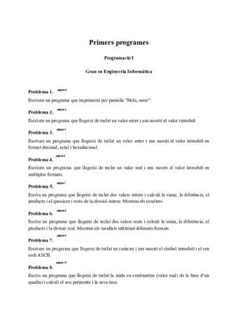 Primers programes (amb solució)