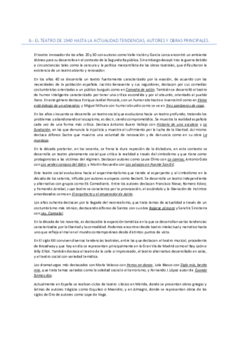 T.6 El teatro de 1940 - actualidad