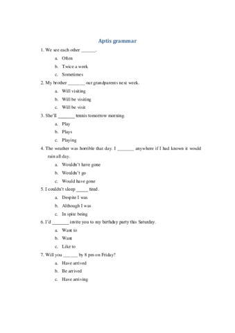 Aptis grammar Sample Test con respuestas