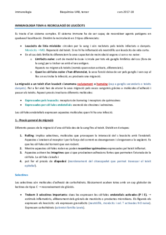 IMMUNOLOGIA TEMA 4 - RECIRCULACIÓ DE LIMFÒCITS.pdf