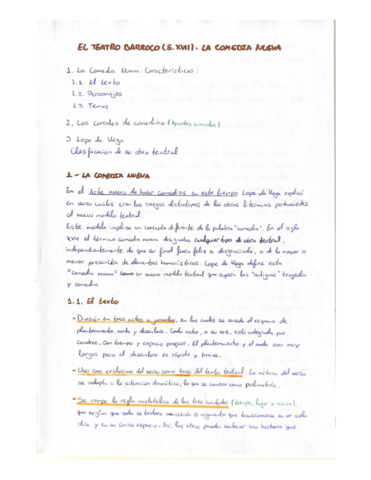 LITERATURA - Teatro Barroco (S.XVII)