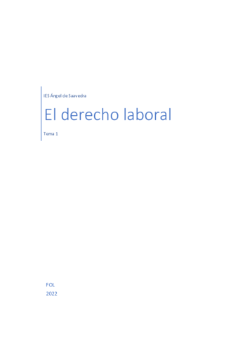 El Derecho Laboral