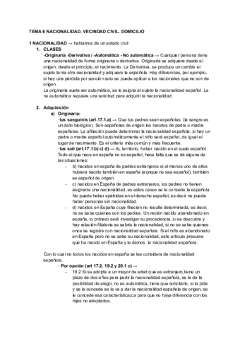 DERECHO CIVIL TEMA 6 - Gloria Díaz