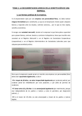 TEMA-5. LA DOCUMENTACION JURIDICA EN LA CONSTITUCIÓN DE UNA EMPRESA..pdf