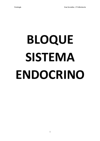Bloque Sistema Endocrino Fisiología