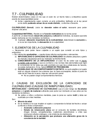 T.7 - CULPABILIDAD