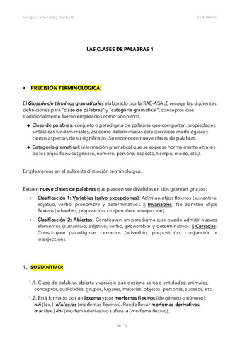 Clases de palabras