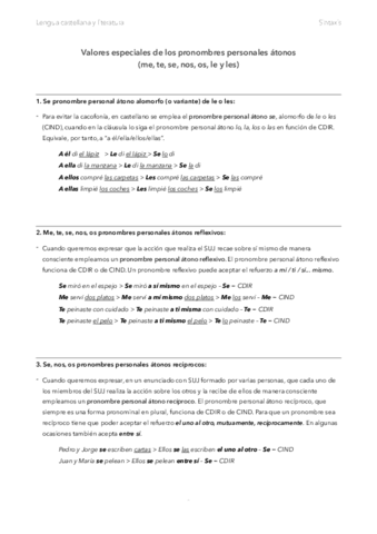 Valores de SE