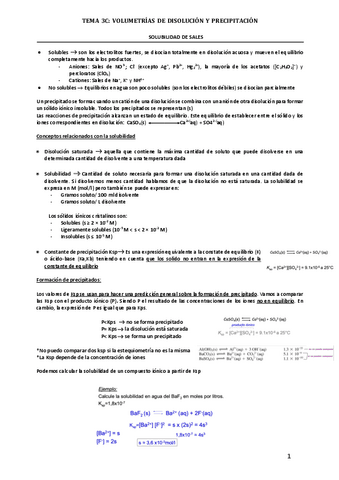 T3C- solubilidad y precipitación 