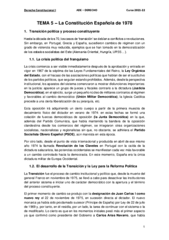 5 – La Constitución Española de 1978