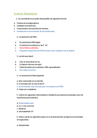 Examen Bioquimica Pdf