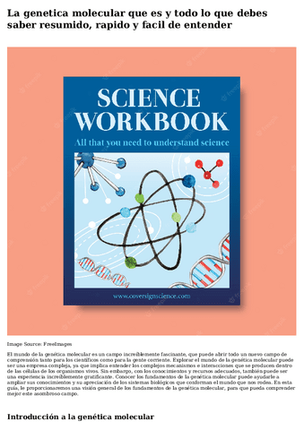 La genetica molecular que es y todo lo que debes saber resumido, rapido y facil de entender.pdf