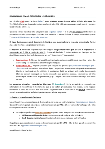 IMMUNOLOGIA TEMA 9 - ACTIVACIÓ DE LES CÈL·LULES B.pdf