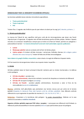 IMMUNOLOGIA TEMA 13 - IMMUNITAT DE MUCOSES.pdf
